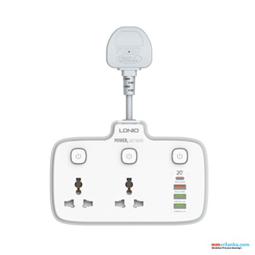 LDNIO SC2413 2 AC Outlets Portable Electrical Extension Socket (6M)